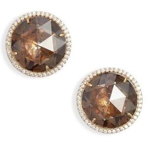 KATE SPADE NEW "BRIGHT IDEAS" GOLD PLATED STUD ROUND EARRINGS WITH CUBIC ZIRCONI